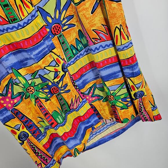 Palm Bay Dress Multicolor Tropical Print Sleeveless Hawaiian Y2K Mini Size M - Picture 6 of 7